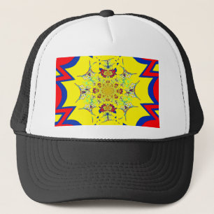 Colourful Bright Floral Damask Design Art Print Trucker Hat