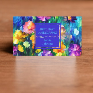 Colourful Bright Floral Design Business Card