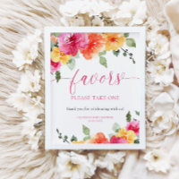 Colourful bright floral favours please take one si