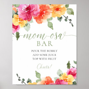 Colourful bright floral MOMOSA bar sign