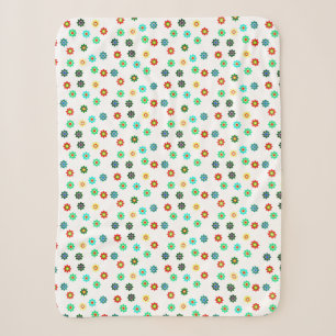 Colourful Bright Flower Happy Pattern Throw Blanke
