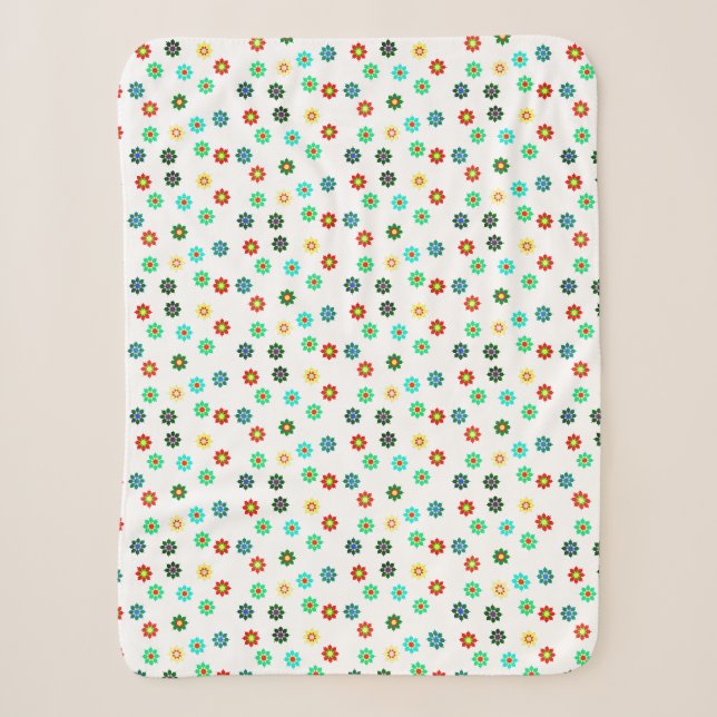 Colourful Bright Flower Happy Pattern Throw Blanke (Front)