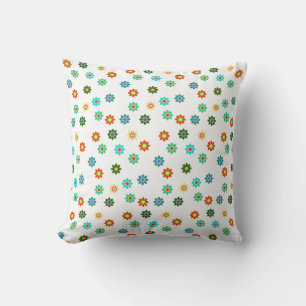 Colourful Bright Flowers Pattern Cushion Pillow