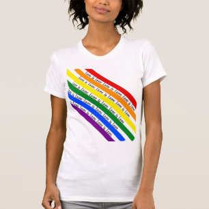 Colourful Bright Happy Rainbow Stripes Diagonal T-Shirt
