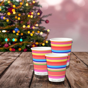 Colourful Bright Modern Christmas  Paper Cups