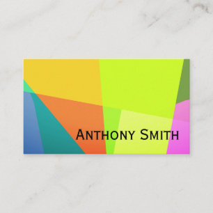 colourful bright modern geometric art custom business card