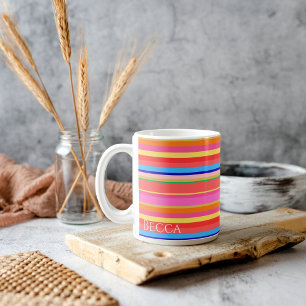 Colourful Bright Modern Personalised Coffee Mug