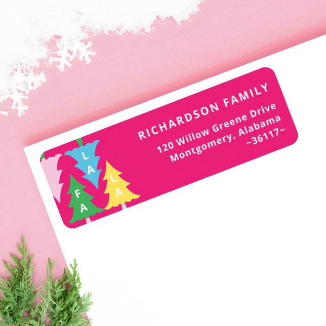 Colourful Bright Neon Fa La Christmas Pink  (Colourful Bright Neon Fa La Christmas Pink Label)
