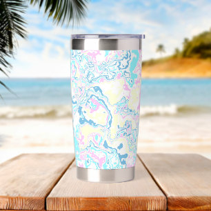 Colourful Bright Pastel Groovy Boho Abstract Marbl Insulated Tumbler
