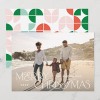 Colourful bright photo Christmas geometric script