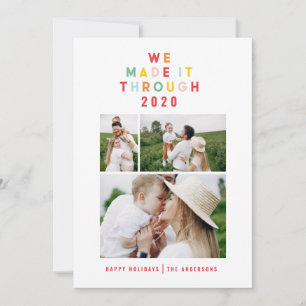 colourful bright photo collage modern christmas holiday card