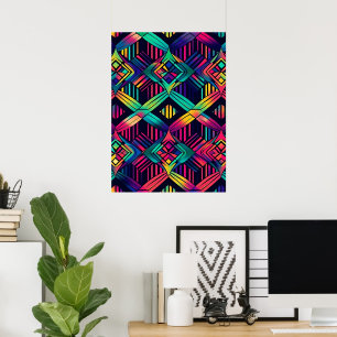 Colourful Bright Psychedelic Abstract Wall Print