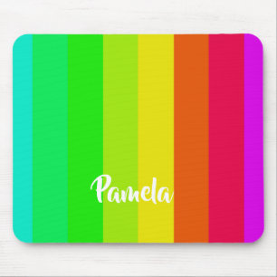 Colourful bright rainbow lines mouse pad