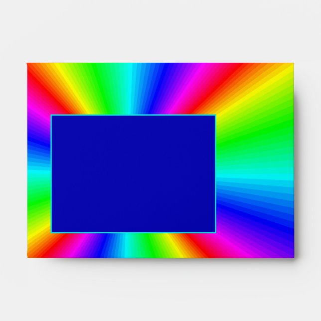 Colourful Bright Rainbow Wedding Invitation Envelope (Front)