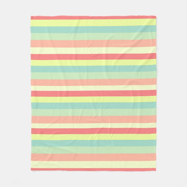 Colourful Bright Stripes Fleece Blanket (Front)