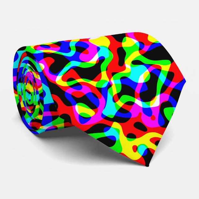 colourful bright tiled pattern tie (Rolled)
