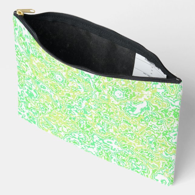 Colourful Bright Trippy Groovy Funky Hippie Marble Accessory Pouch (Open)