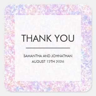 Colourful Bright Wedding Thank You Square Sticker