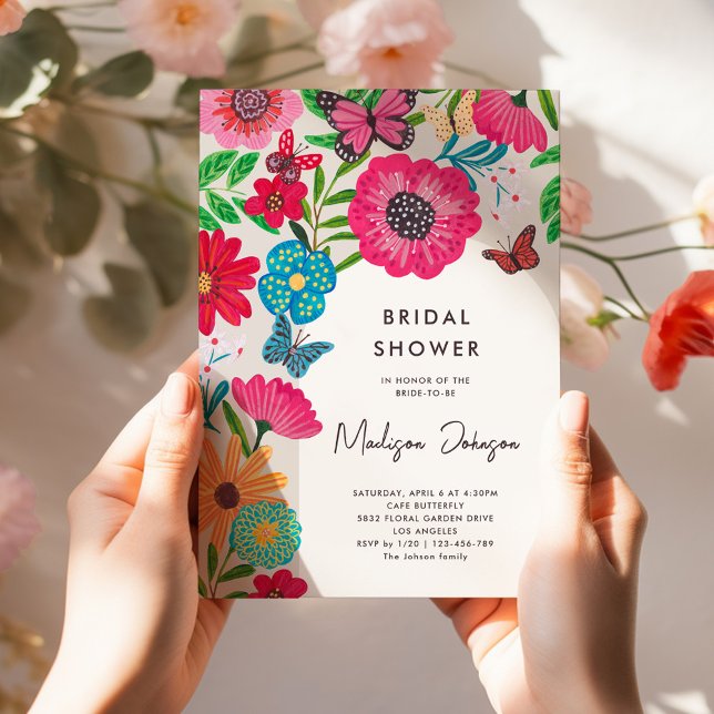 Colourful Bright Wildflower Bridal Shower Invitation (Colorful Bright Wildflower Bridal Shower Invitation)