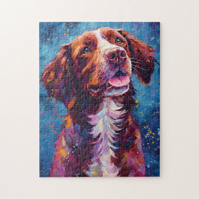 Colourful Brittany dog Jigsaw Puzzle (Vertical)