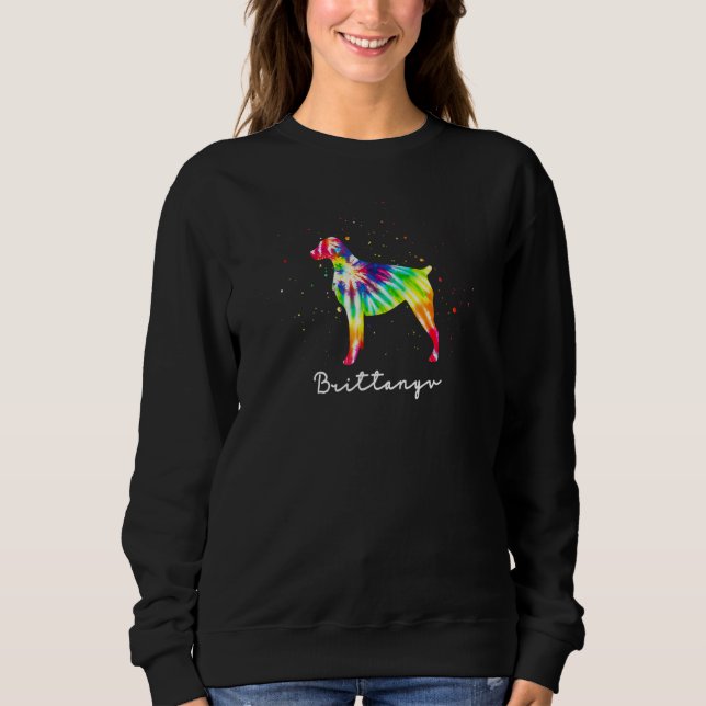 Colourful Brittany Dog Mum  Brittany Sweatshirt (Front)