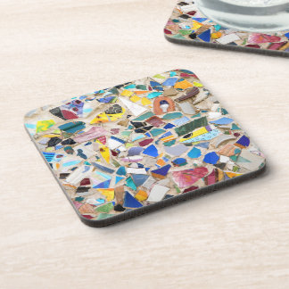 Colourful broken pottery wall picture very unusual coaster