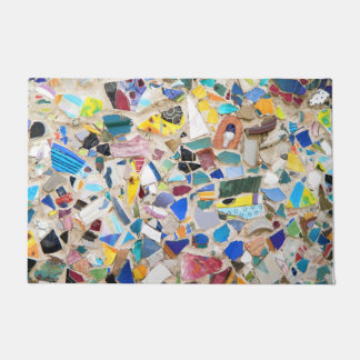 Colourful broken pottery wall picture very unusual doormat