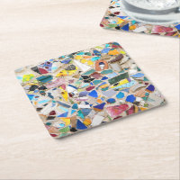 Colourful broken pottery wall picture very unusual