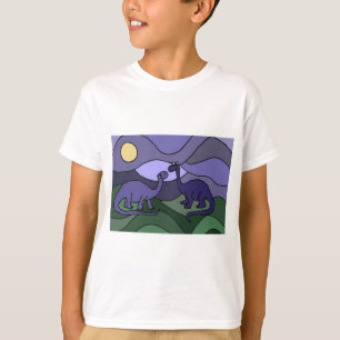 Colourful Brontosaurus Dinosaur Art T-Shirt