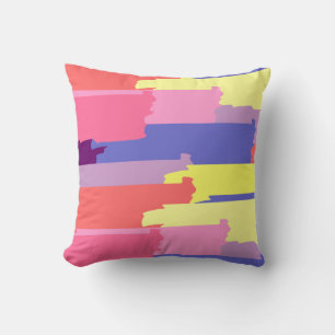 Colourful Brush Strokes Throw Pillow