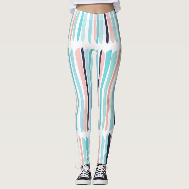 Colourful Brush Strokes: Vintage Scribble. Leggings (Front)