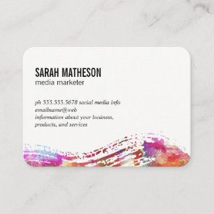 Colourful Brushed Texture Business Card