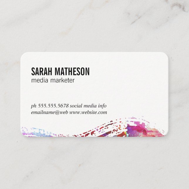 Colourful  Brushed Texture Business Card (Front)