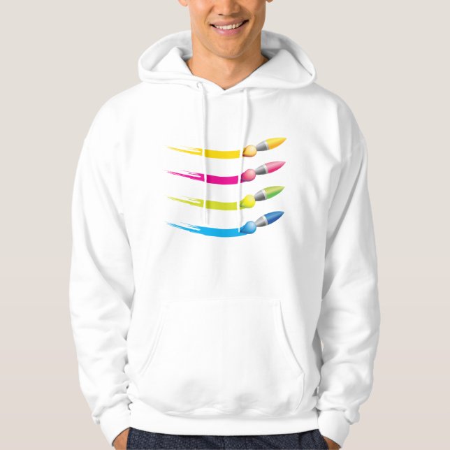 Colourful Brushes Mens Hoodie (Front)