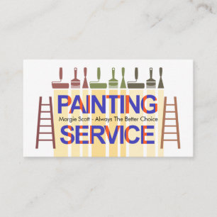 Colourful Brushes Scrapper Painting Business Card
