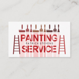 Colourful Brushes Scrapper Painting Business Card