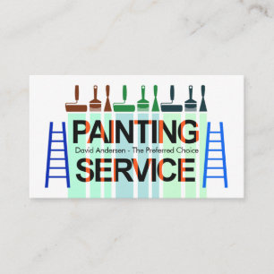 Colourful Brushes Scrapper Painting Business Card
