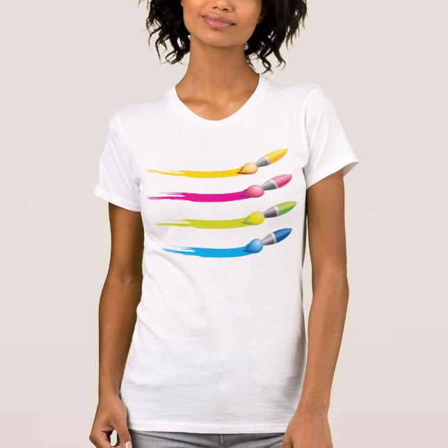 Colourful Brushes Womens T-Shirt (Front)