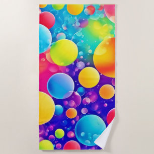 Colourful Bubble Abstract Art Beach Towel