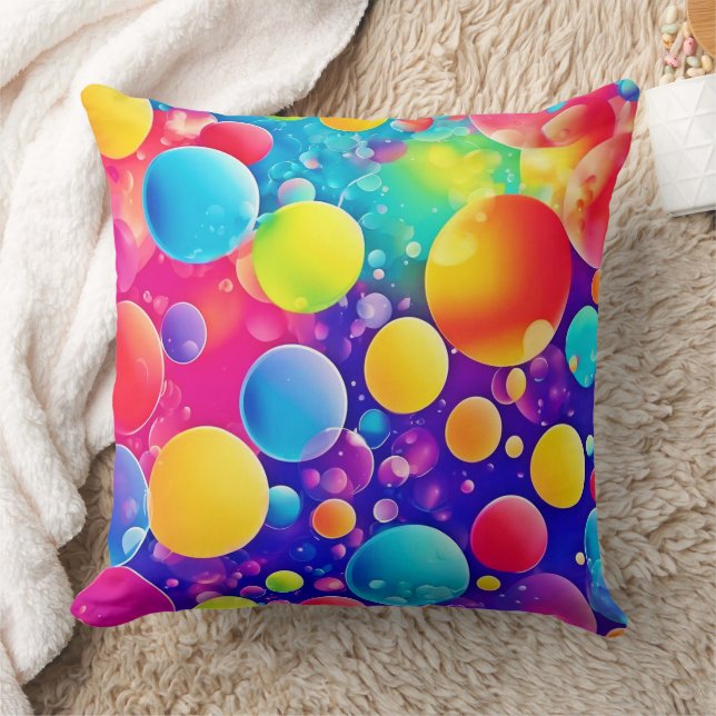 Colourful Bubble Abstract Art Cushion (Blanket)