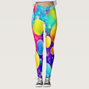 Colourful Bubble Abstract Art Leggings