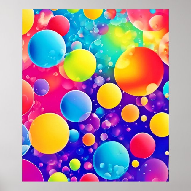 Colourful Bubble Abstract Art Poster (Front)