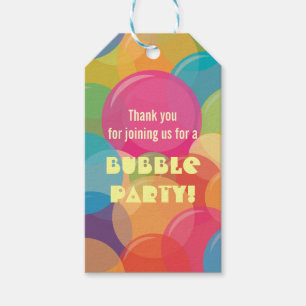 Colourful Bubble Birthday Party Gift Tags