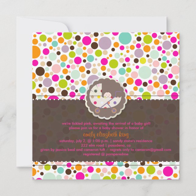 Colourful Bubble Gum/Dots Birth Announcement (Front)