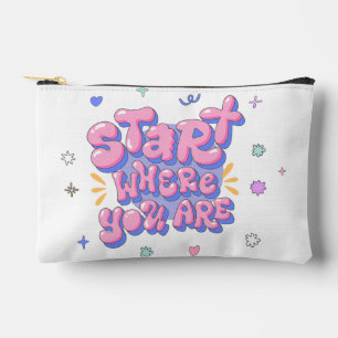 Colourful Bubble Letter Quote Accessory Pouch