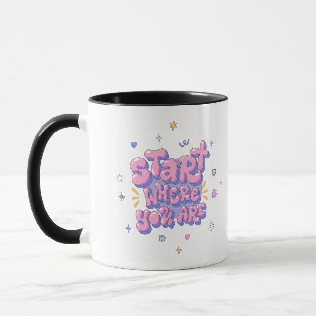 Colourful Bubble Letter Quote Classic Mug, 11 oz Mug (Left)