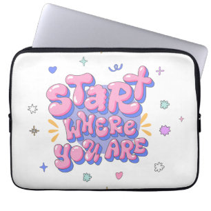 Colourful Bubble Letter Quote Laptop Sleeve