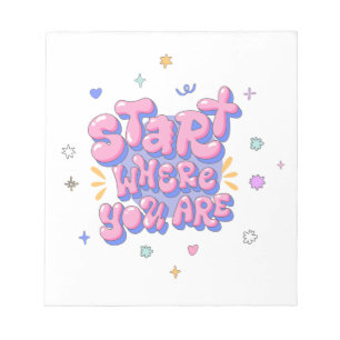 Colourful Bubble Letter Quote Notepad