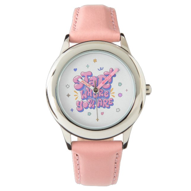 Colourful Bubble Letter Quote Watch (Front)