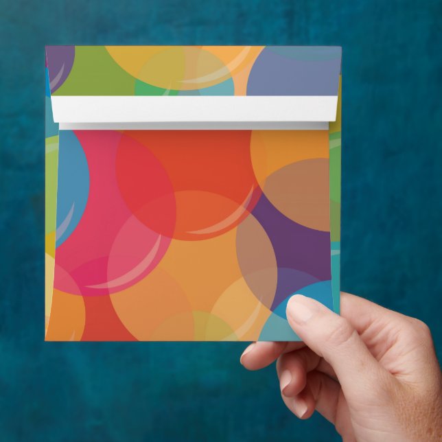 Colourful Bubble Party Birthday Party Envelopes (Hand)